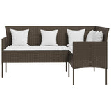 5 Piece L-shaped Couch Sofa Set with Cushions Poly Rattan Brown - Top-Down View
