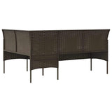 5 Piece L-shaped Couch Sofa Set with Cushions Poly Rattan Brown - Extra Image