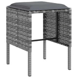 5 Piece L-shaped Couch Sofa Set with Cushions Poly Rattan Grey - Close-Up Angle