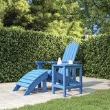 Garden Adirondack Table Aqua Blue 38x38x46 cm HDPE - Side View