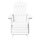 Garden Adirondack Chair with Footstool HDPE White - Side View