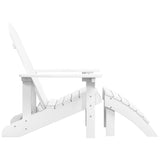Garden Adirondack Chair with Footstool HDPE White - Top-Down View