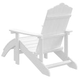 Garden Adirondack Chair with Footstool HDPE White - 45-Degree Angle