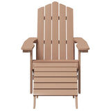Garden Adirondack Chair with Footstool HDPE Brown