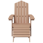Garden Adirondack Chair with Footstool HDPE Brown