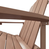 Garden Adirondack Chair with Footstool HDPE Brown - Rear View