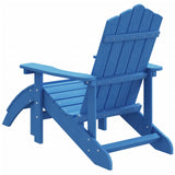 Garden Adirondack Chair with Footstool HDPE Aqua Blue - 45-Degree Angle