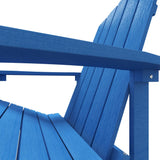 Garden Adirondack Chair with Footstool HDPE Aqua Blue - Rear View