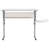 Craft Desk White and Grey 110x53x(58-87) cm Engineered Wood and Steel - Side View