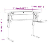 Craft Desk White and Grey 110x53x(58-87) cm Engineered Wood and Steel - Close-Up Angle
