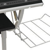 Craft Desk Black and Grey 110x53x(58-87) cm Engineered Wood and Steel - Rear View