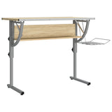 Craft Desk Sonoma Oak and Grey 110x53x(58-87)cm Engineered Wood and Steel - Front View