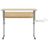 Craft Desk Sonoma Oak and Grey 110x53x(58-87)cm Engineered Wood and Steel - Side View