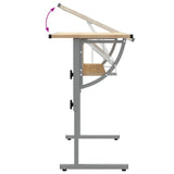 Craft Desk Sonoma Oak and Grey 110x53x(58-87)cm Engineered Wood and Steel