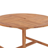 Garden Dining Table Ø110x75 cm Solid Wood Teak - 45-Degree Angle