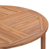 Garden Dining Table Ø110x75 cm Solid Wood Teak - Close-Up Angle