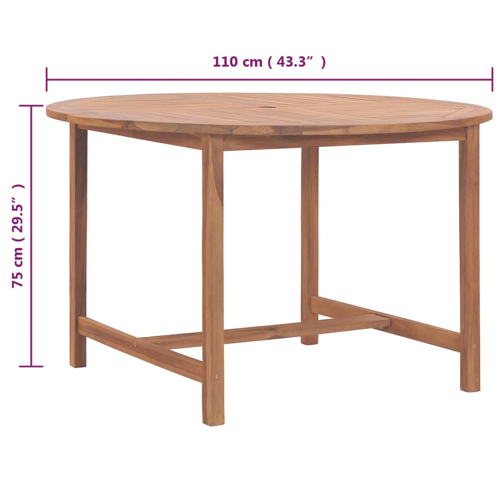 Garden Dining Table ?110x75 cm Solid Wood Teak