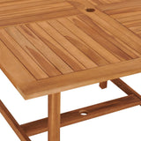 Garden Dining Table 110x110x75 cm Solid Wood Teak - 45-Degree Angle
