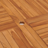 Garden Dining Table 110x110x75 cm Solid Wood Teak - Rear View