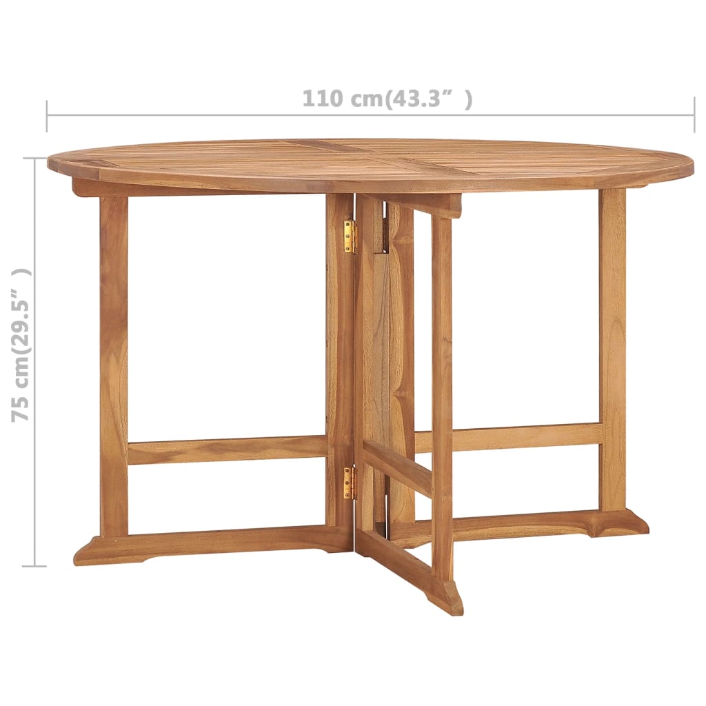 Folding Garden Dining Table ?110x75 cm Solid Wood Teak
