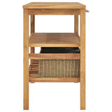 Bathroom Vanity Cabinet with 3 Baskets Solid Wood Teak 132x45x75 cm