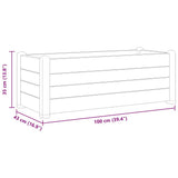 Garden Raised Bed PP Stone Grey 100x43x35 cm - Rear View