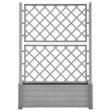 Garden Planter with Trellis 100x43x142 cm PP Stone Grey - Top-Down View
