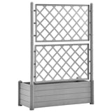 Garden Planter with Trellis 100x43x142 cm PP Stone Grey - Rear View