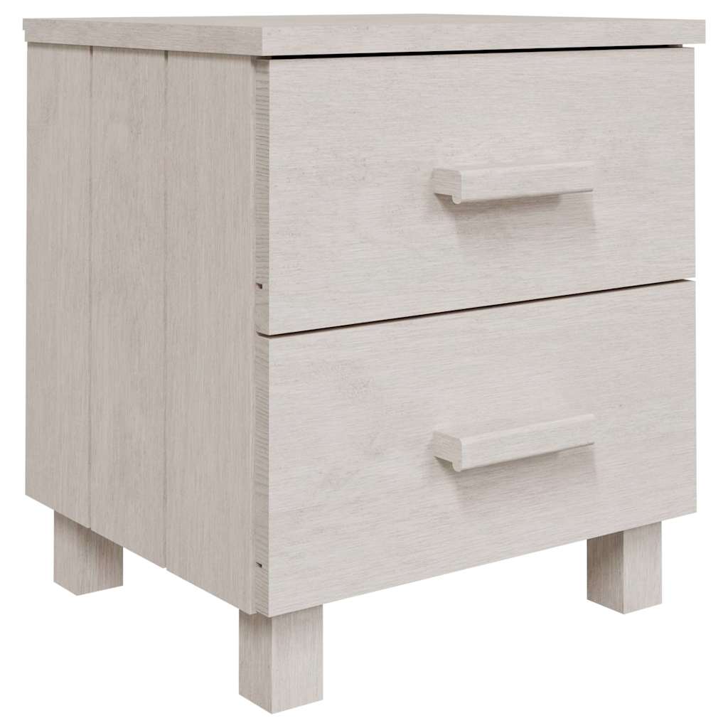 Bedside Cabinet "HAMAR" White 40x35x44.5 cm Solid Pinewood
