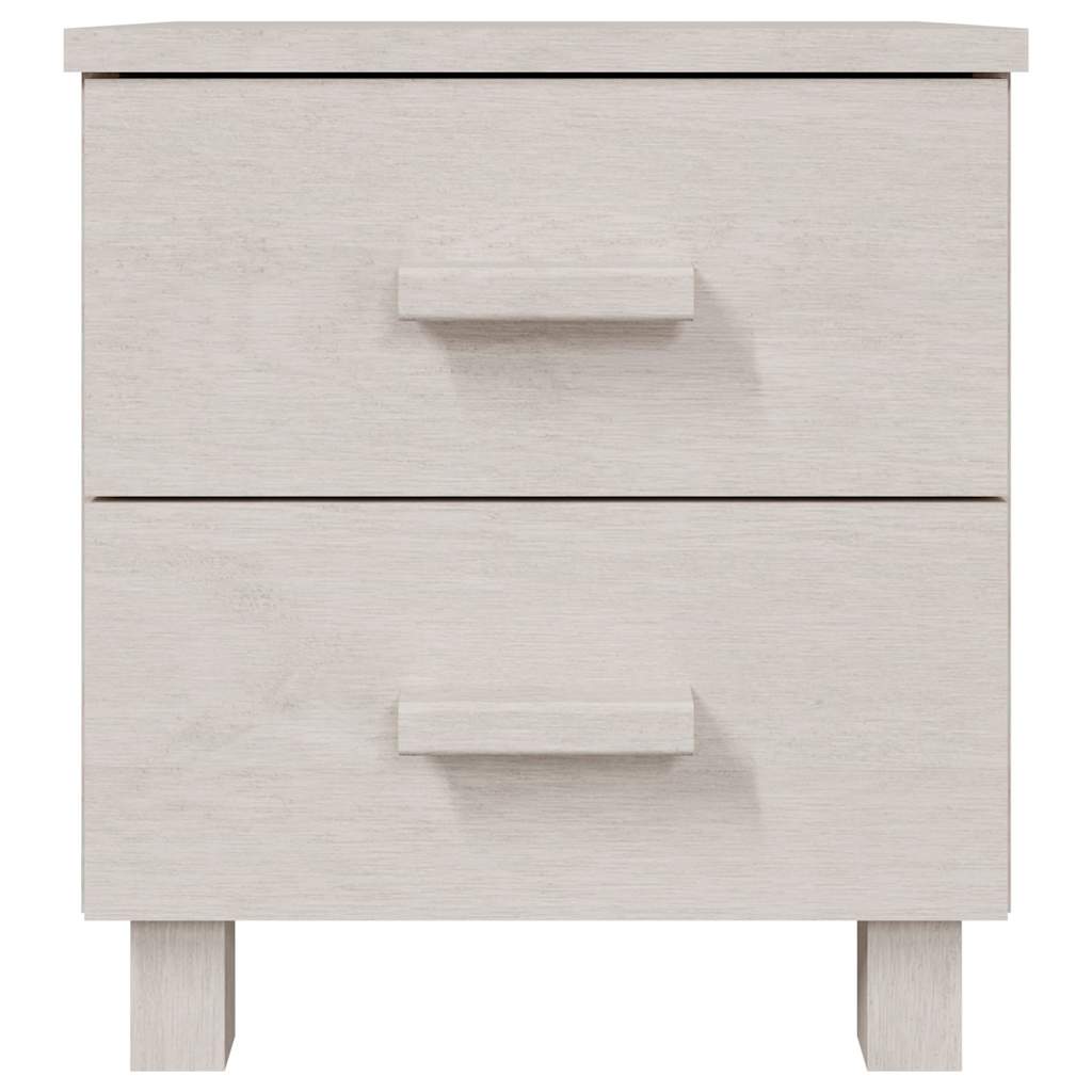 Bedside Cabinet "HAMAR" White 40x35x44.5 cm Solid Pinewood