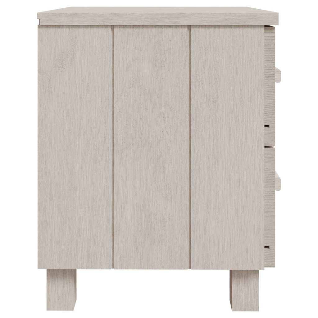 Bedside Cabinet "HAMAR" White 40x35x44.5 cm Solid Pinewood