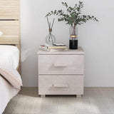 Bedside Cabinet "HAMAR" White 40x35x44.5 cm Solid Pinewood