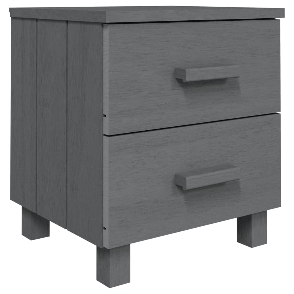 Bedside Cabinet "HAMAR" Dark Grey 40x35x44.5 cm Solid Pinewood