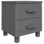 Bedside Cabinet "HAMAR" Dark Grey 40x35x44.5 cm Solid Pinewood