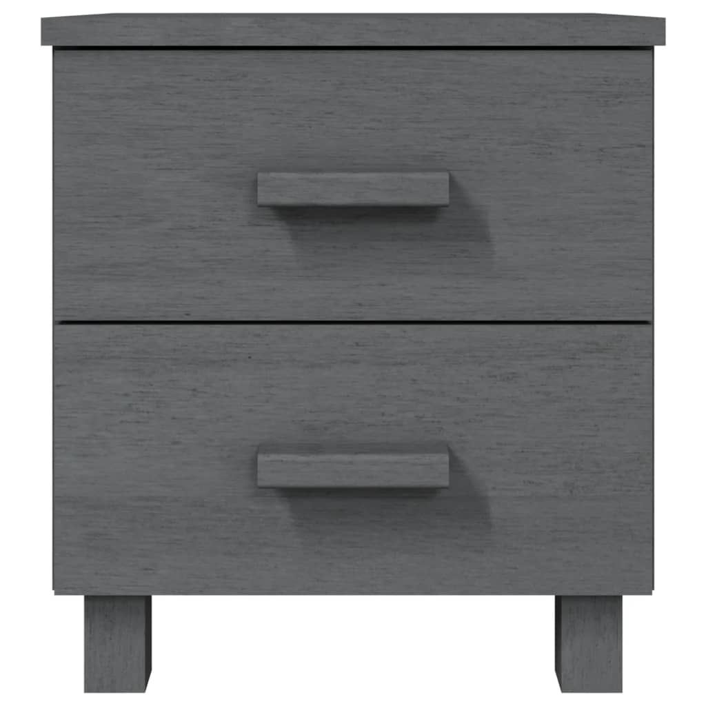 Bedside Cabinet "HAMAR" Dark Grey 40x35x44.5 cm Solid Pinewood