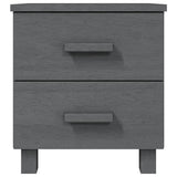 Bedside Cabinet "HAMAR" Dark Grey 40x35x44.5 cm Solid Pinewood