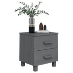 Bedside Cabinet "HAMAR" Dark Grey 40x35x44.5 cm Solid Pinewood