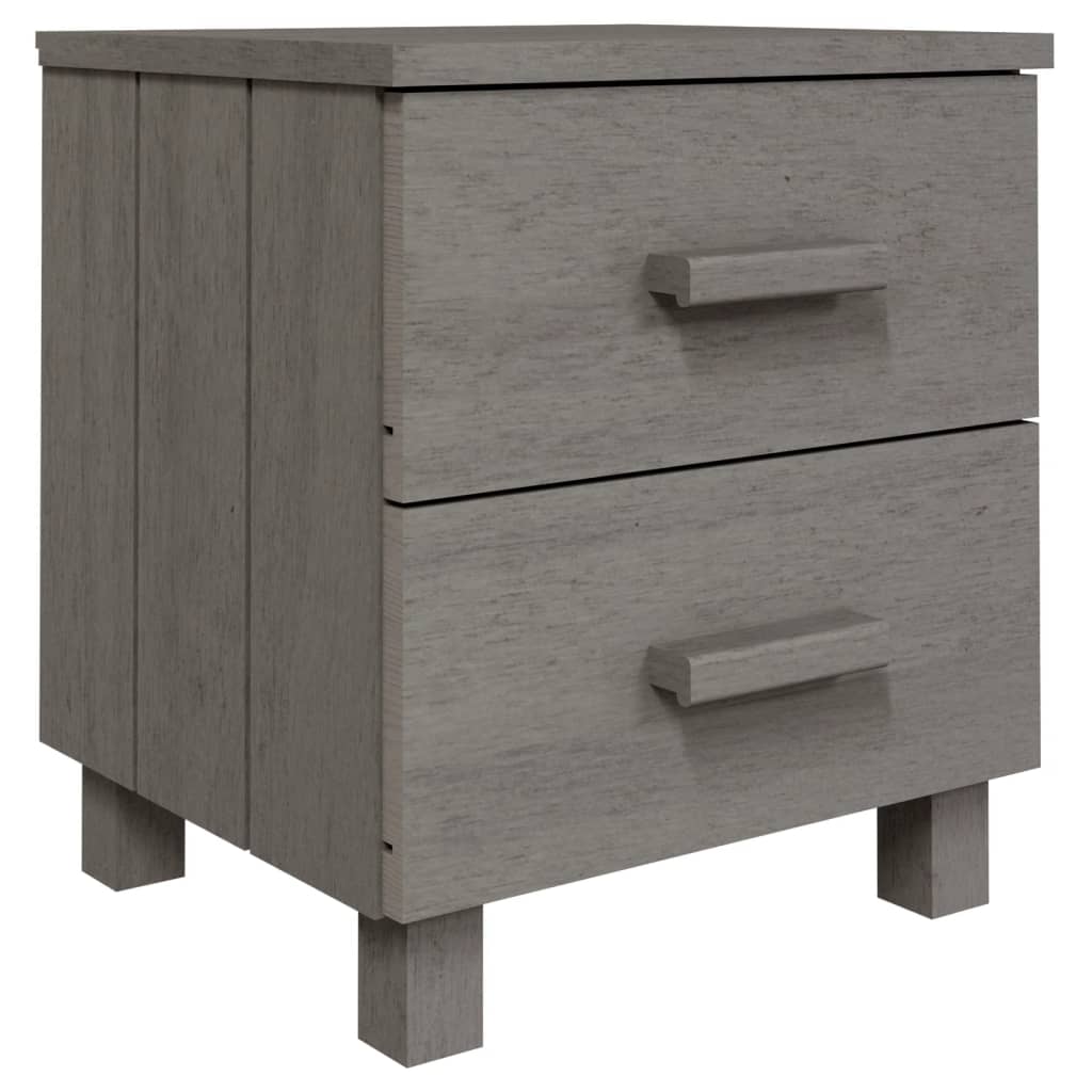 Bedside Cabinet "HAMAR" Light Grey 40x35x44.5 cm Solid Pinewood