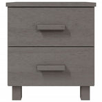 Bedside Cabinet "HAMAR" Light Grey 40x35x44.5 cm Solid Pinewood