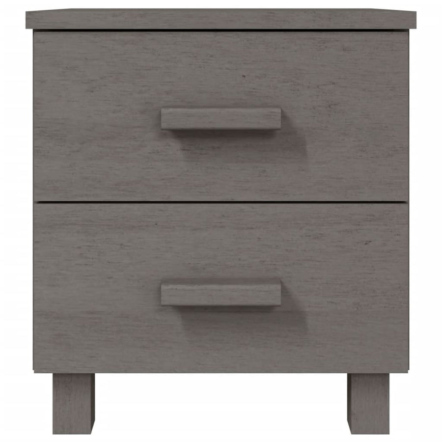 Bedside Cabinet "HAMAR" Light Grey 40x35x44.5 cm Solid Pinewood