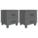 Bedside Cabinets"HAMAR"2 pcs Dark Grey 40x35x44.5 cm Solid Wood