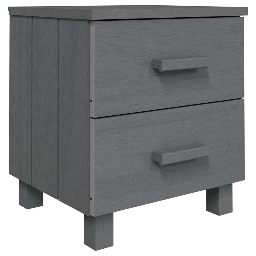 Bedside Cabinets"HAMAR"2 pcs Dark Grey 40x35x44.5 cm Solid Wood