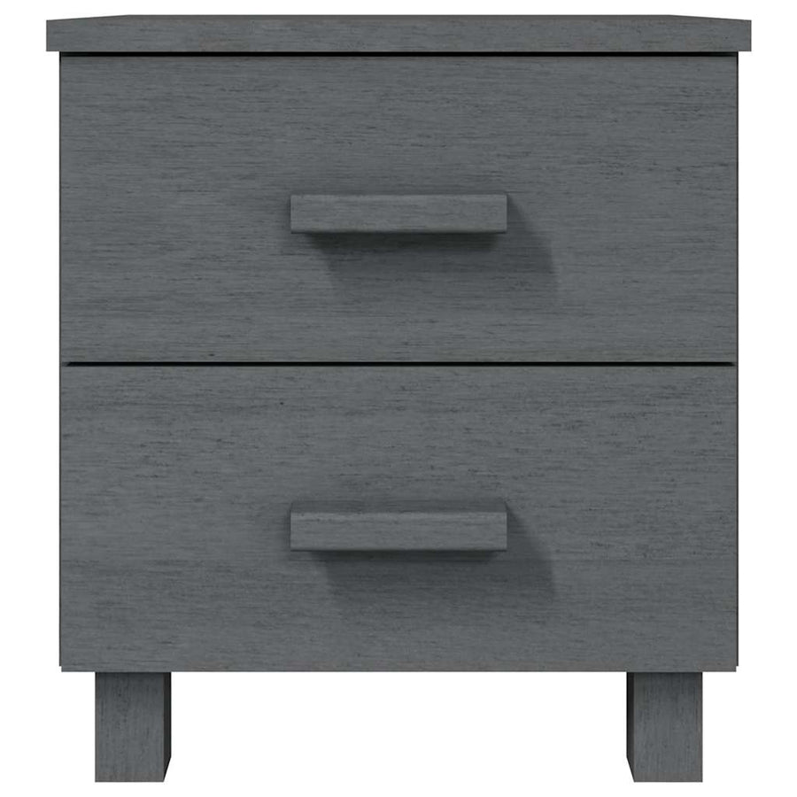 Bedside Cabinets"HAMAR"2 pcs Dark Grey 40x35x44.5 cm Solid Wood