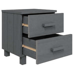 Bedside Cabinets"HAMAR"2 pcs Dark Grey 40x35x44.5 cm Solid Wood