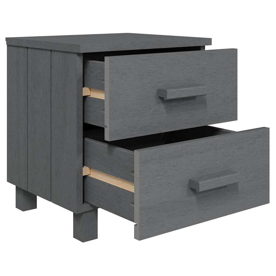 Bedside Cabinets"HAMAR"2 pcs Dark Grey 40x35x44.5 cm Solid Wood