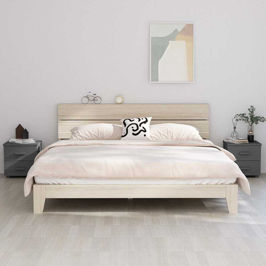 Bedside Cabinets"HAMAR"2 pcs Dark Grey 40x35x44.5 cm Solid Wood