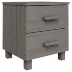 Bedside Cabinets"HAMAR"2 pcs Light Grey 40x35x44.5cm Solid Wood