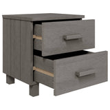Bedside Cabinets"HAMAR"2 pcs Light Grey 40x35x44.5cm Solid Wood