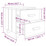 Bedside Cabinets"HAMAR"2 pcs Light Grey 40x35x44.5cm Solid Wood