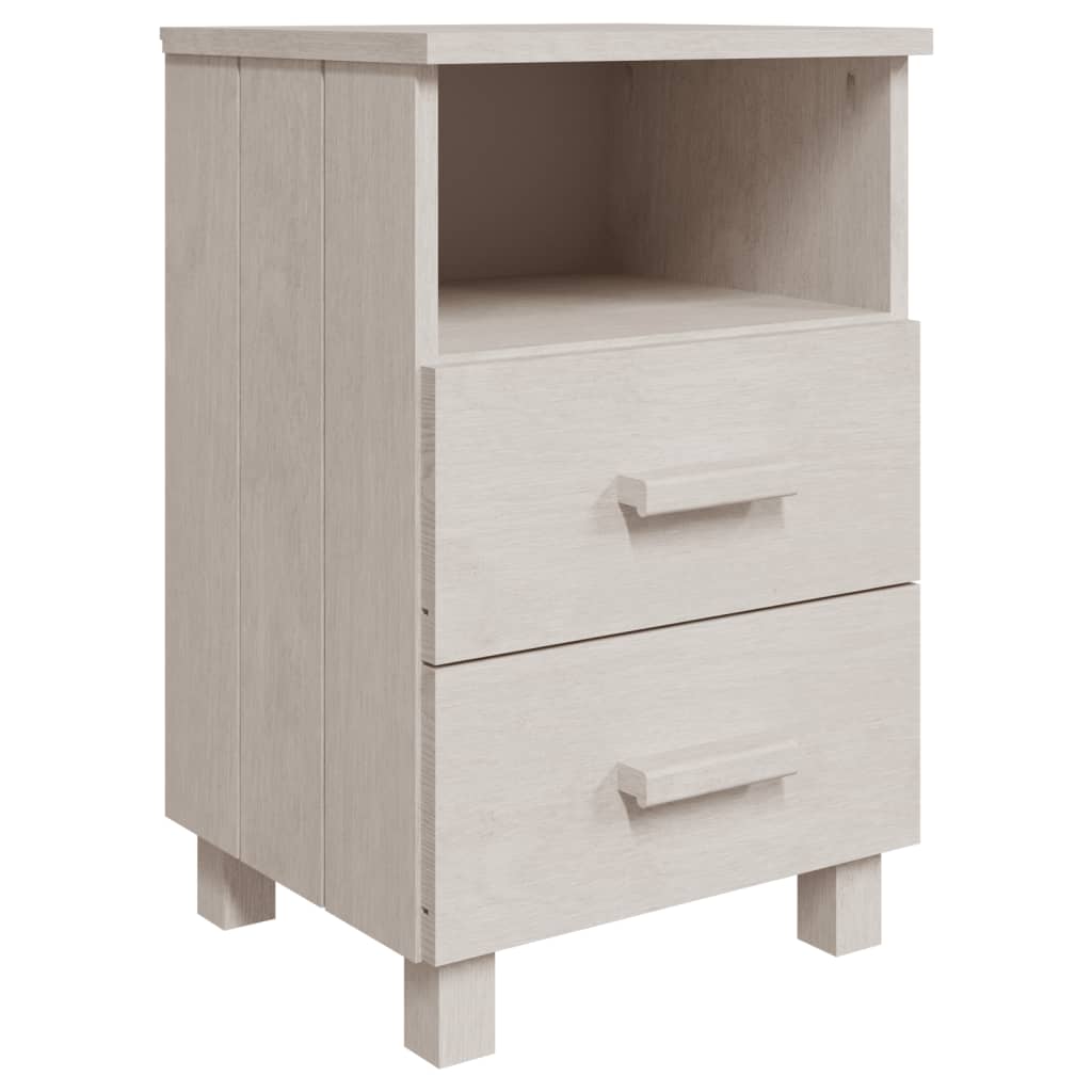 Bedside Cabinet "HAMAR" White 40x35x62 cm Solid Wood Pine
